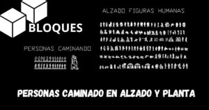 personas caminando bloques en autocad