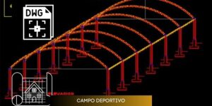 plano de un campo deportivo de estructura metalica