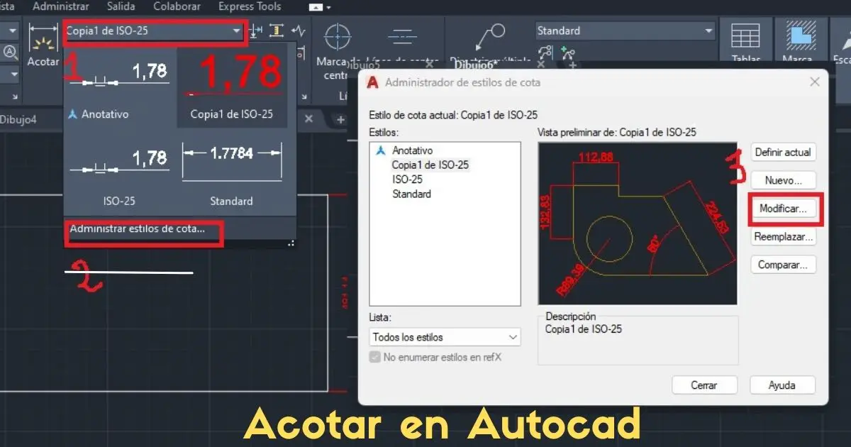 como acotar en autocad facil paso a paso